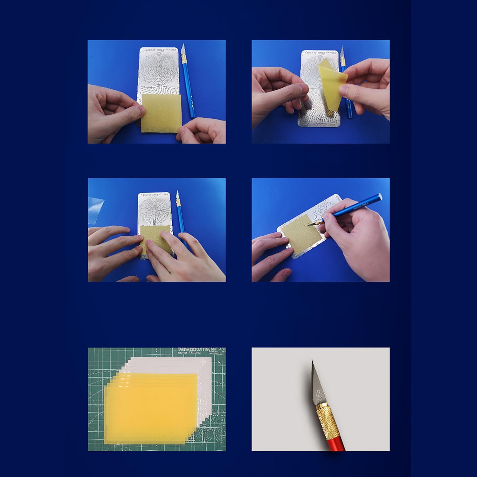 T06A03 Stainless Steel Masking Sheet Easy Cutting Type Board Hobby Tools Add