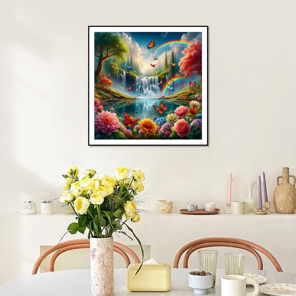 Diamond Painting Kits for Adults, Waterfall Landscape 5D Full Drill Diamond Art,