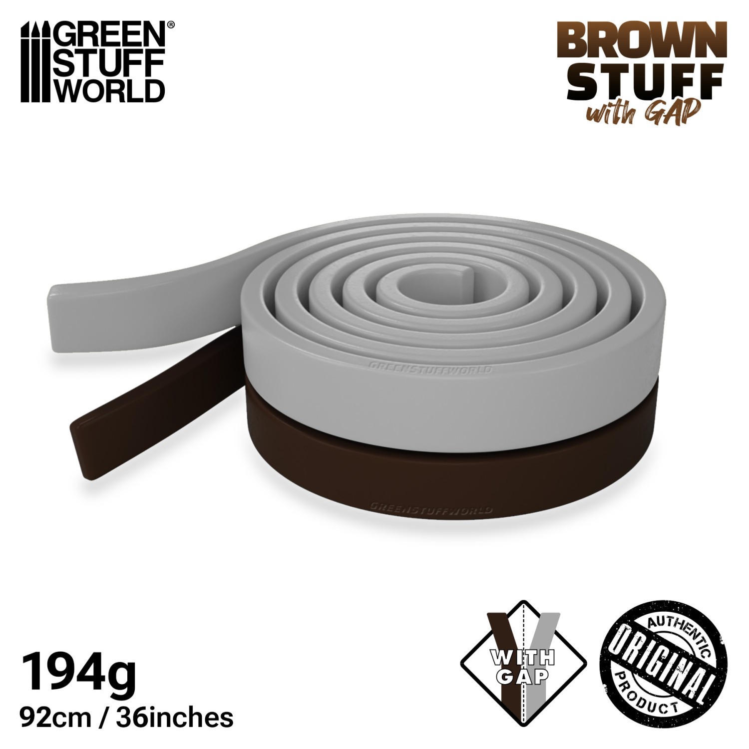Green Stuff World Brown Stuff 36.5″ 92cm W/ Gap Epoxy Putty Bar 9224