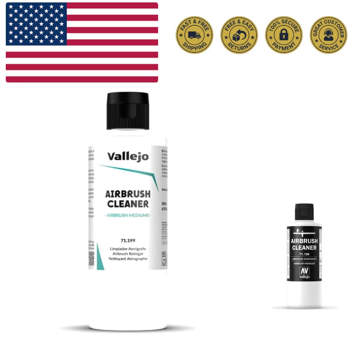 Airbrush Cleaner for Acrylic Paints 200 ml. 6.76 fl.oz.