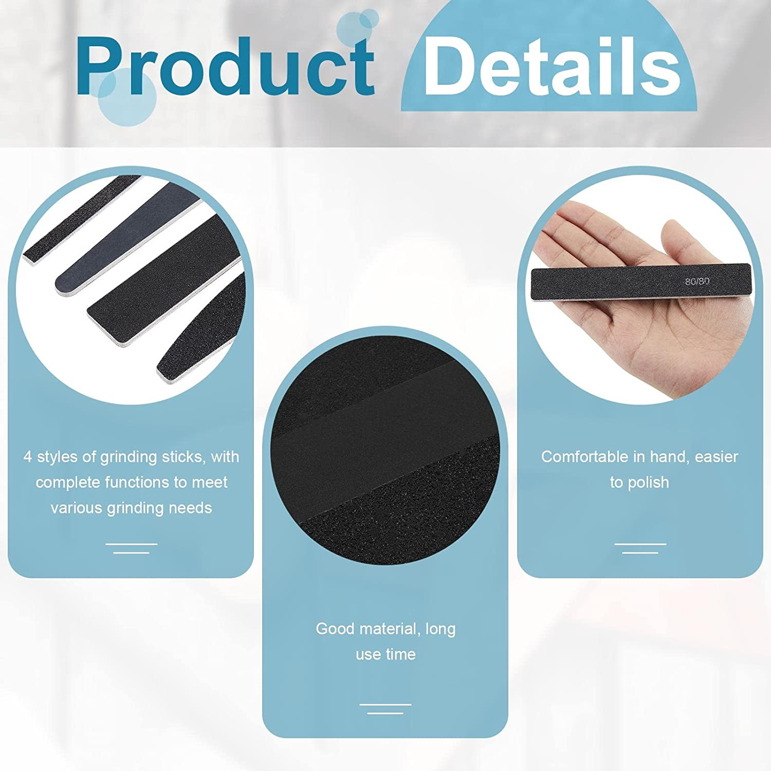 60 Pcs Sanding Sticks for Plastic Models Set Include 30 Pcs Polishing Sticks and